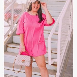 Pink Casual Hot Shot Romper
